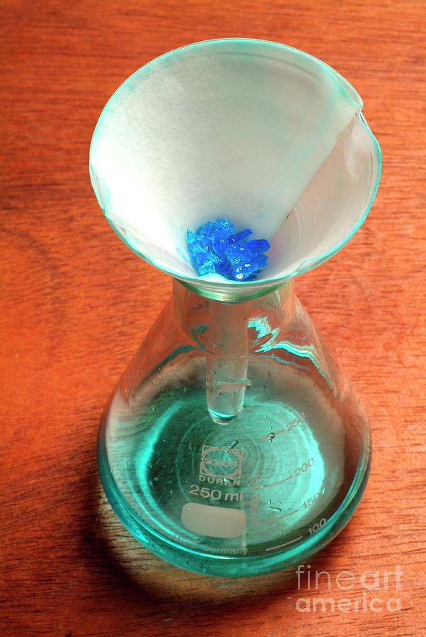 Filtering Copper Sulphate Crystals Photograph by Martyn F. Chillmaid/science Photo Library