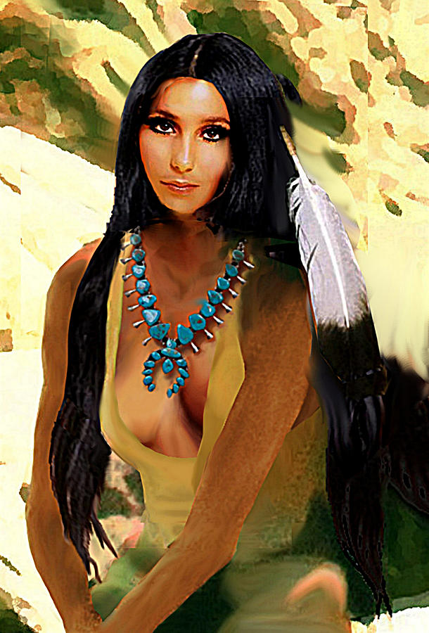 Fine Art Digital Portrait Cher Half Breed B Detail3b Digital Art by G Linsenmayer