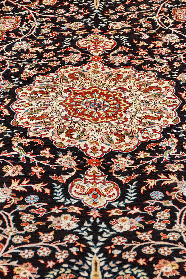 Finely woven silk carpet  Photograph by Steve Estvanik