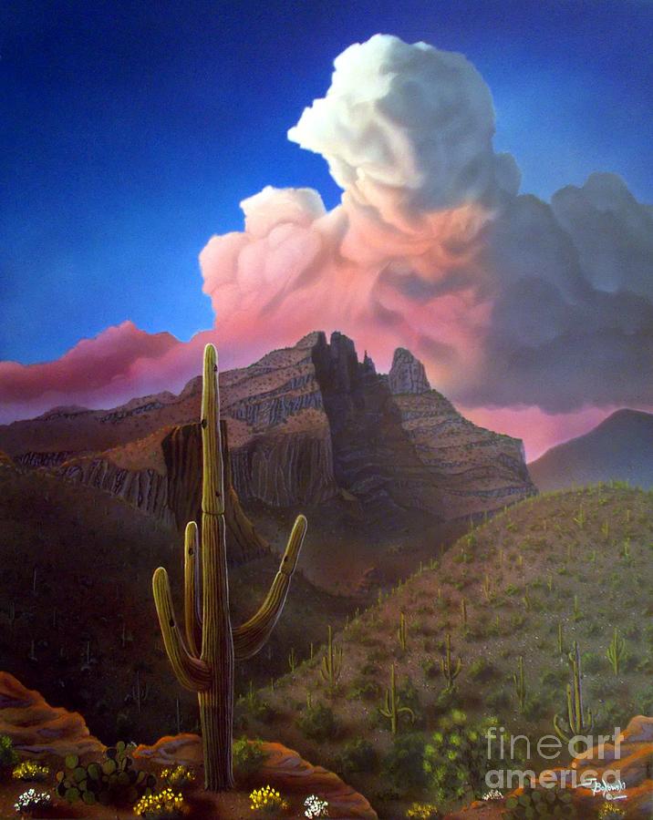 Finger Rock Sunset Painting by Jerry Bokowski