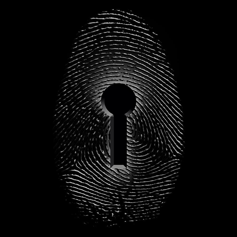 Unique Digital Art - Fingerprint Lock by Bruce Rolff