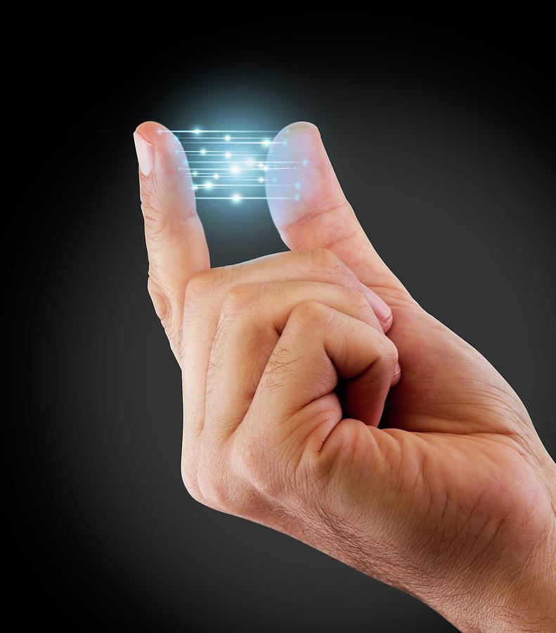 Hand Digital Art - Fingertip Artificial Intelligence by Allan Swart