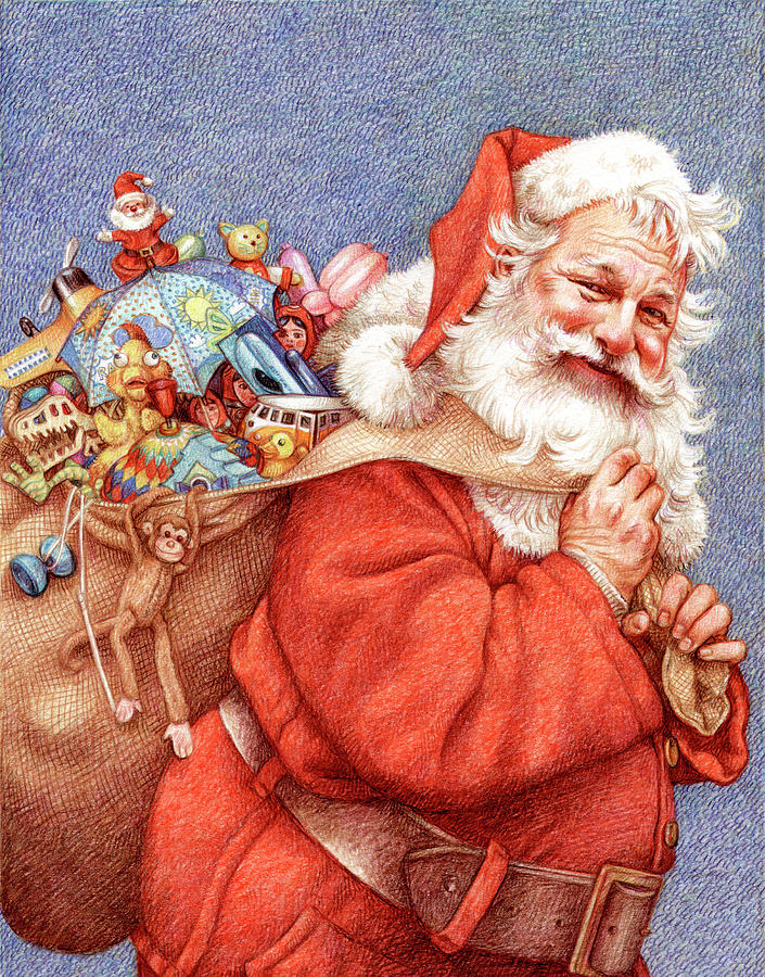 Santa Claus Digital Art - Finished Santa by Anne Yvonne Gilbert