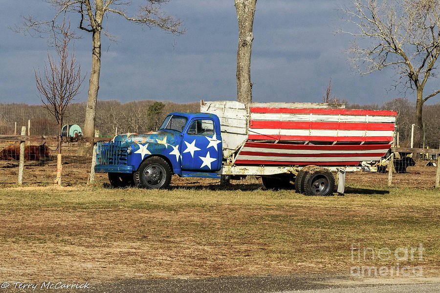 Patriotic Truck Finks Farm NY Photograph by Terry McCarrick - Fine Art