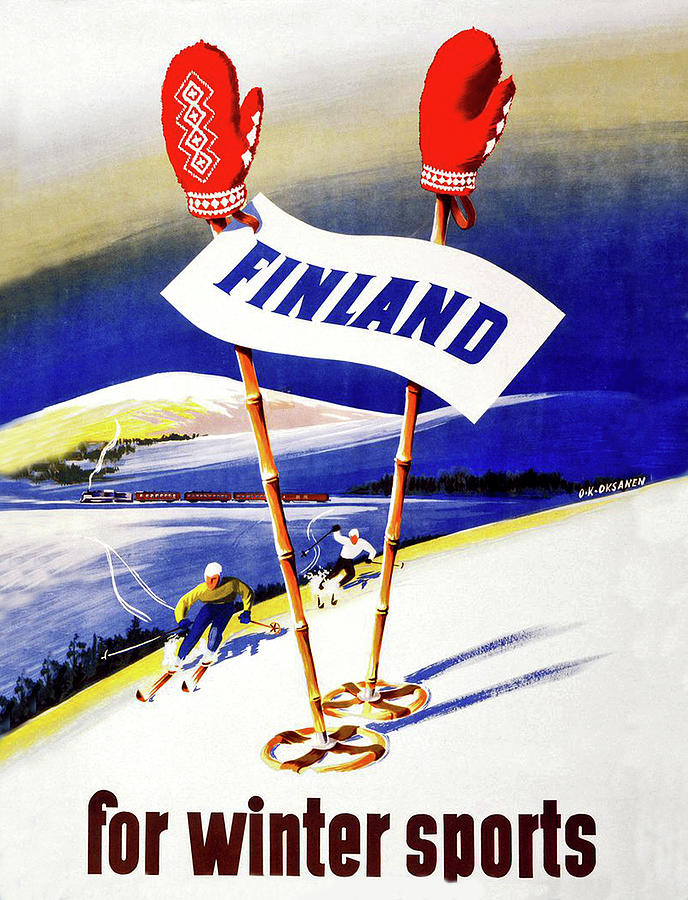 Winter Digital Art - Finland for winter sports by Long Shot