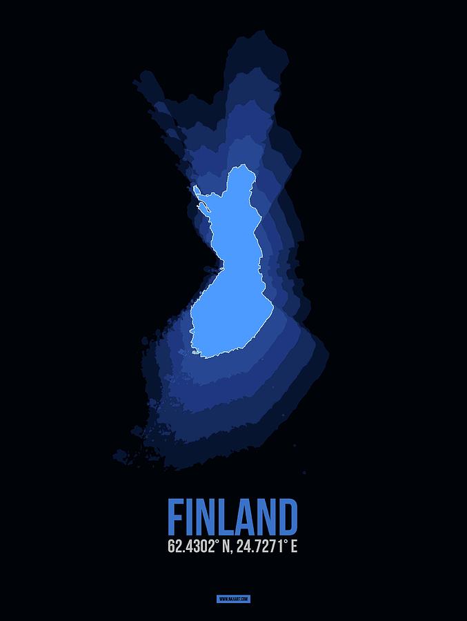 Map Of Finland Digital Art - Finland Radiant Map I by Naxart Studio Map Of Finland Digital Art - Finland Radiant Map I by Naxart Studio