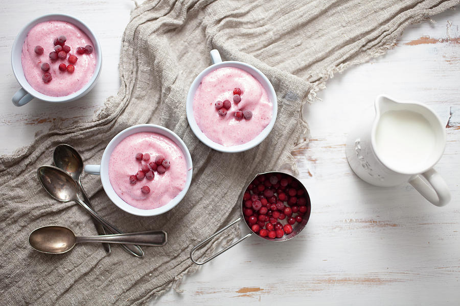 Finnish Whipped Cranberry Porridge Photograph by Kati Finell