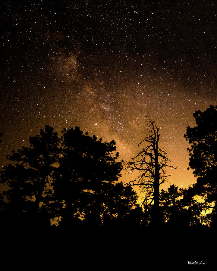 Fire and the Milky Way Photograph by Tim Kathka