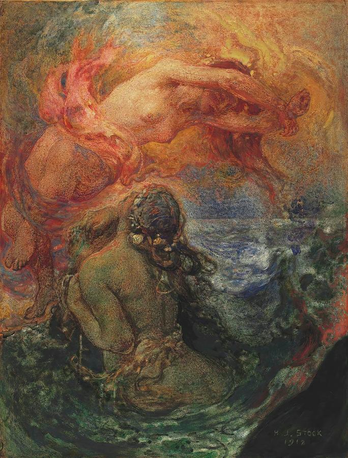 Fire And The Sea Painting by Henry John Stock - Fine Art America