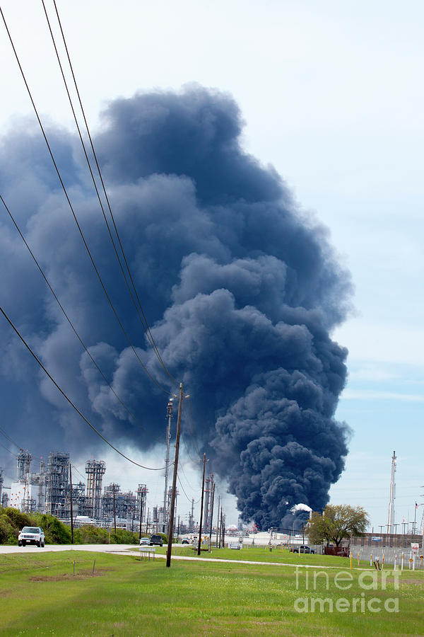 Fire at a refinery in Texas Photograph by Anthony Totah