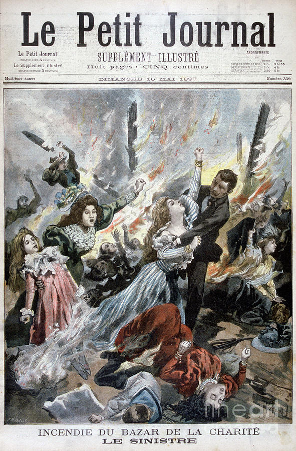 Fire At The Bazar De La Charite, Paris Drawing by Print Collector