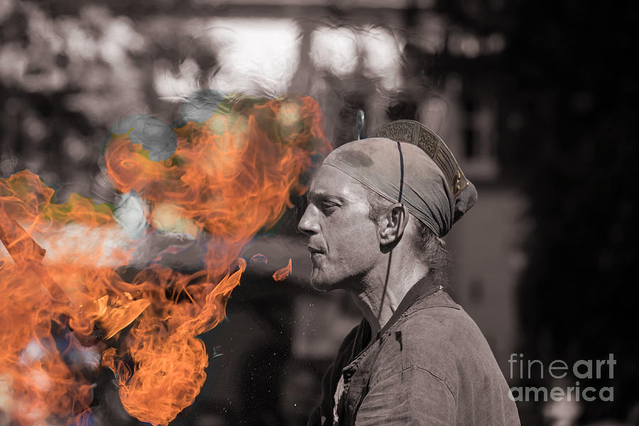 Portrait Photograph - Fire-Breather by Eva Lechner