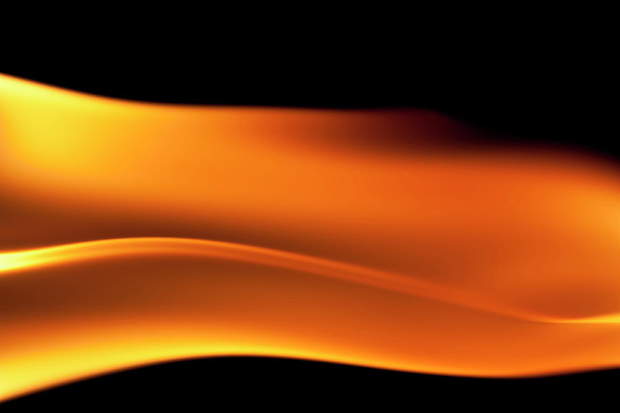 Fire Burning, Flames On Black Background Photograph by Tttuna
