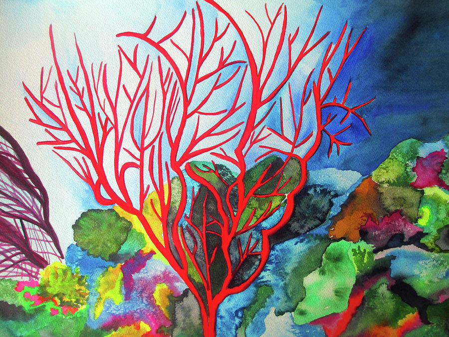 Nature Painting - Fire Coral by Sacha Grossel