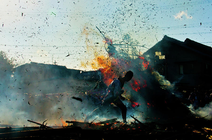 Explosion Photograph - Fire Festival by Tetsuya Hashimoto