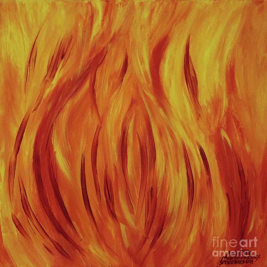 Fire Flame Painting By Annette M Stevenson