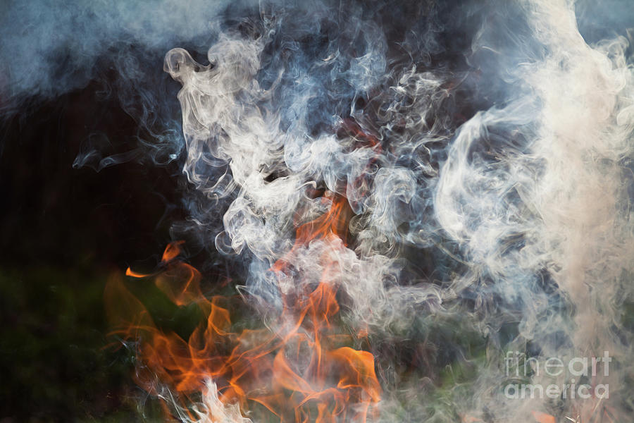 Fire Flames And Smoke Photograph by Tahreer Photography