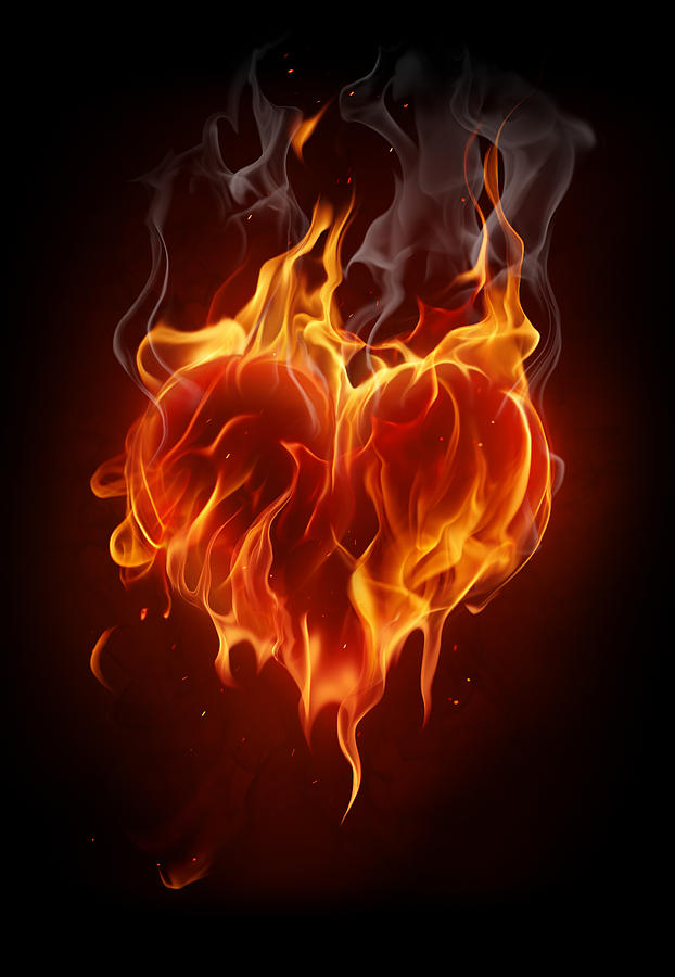 Fire heart - Illustration Digital Art 