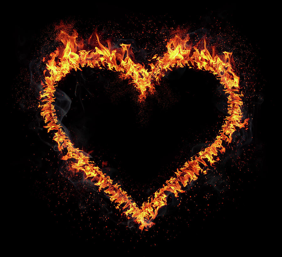 Fire Heart Digital Art by PsychoShadow ART
