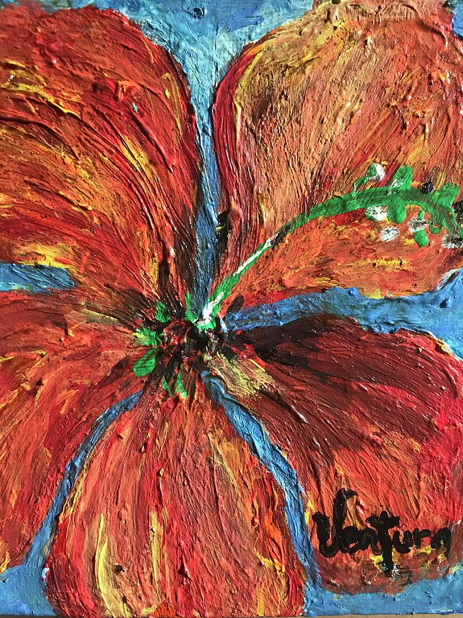Fire Hibiscus Painting by Clare Ventura