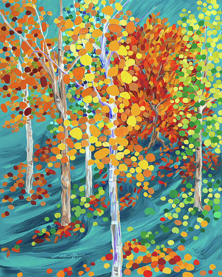 Fire in the Forest Painting by Linda Rauch