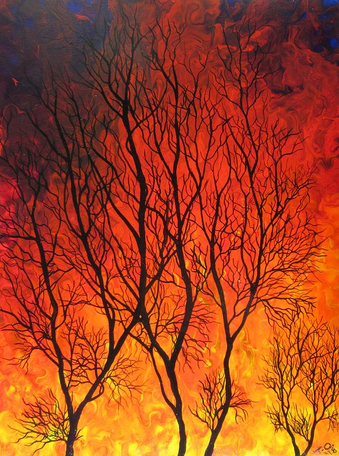 Fire in the Sky  Painting by Tammy Oliver