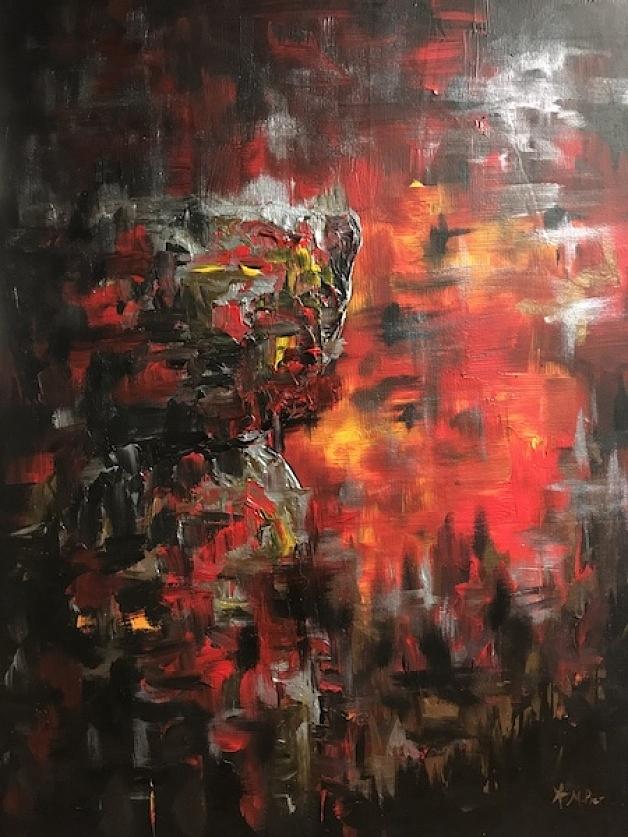 Fire Latte Stone Rising Painting by Michelle Pier