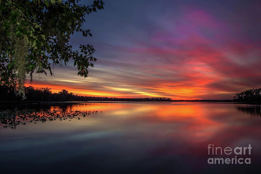 Sunset Photograph - Fire on the water by Rick Mann