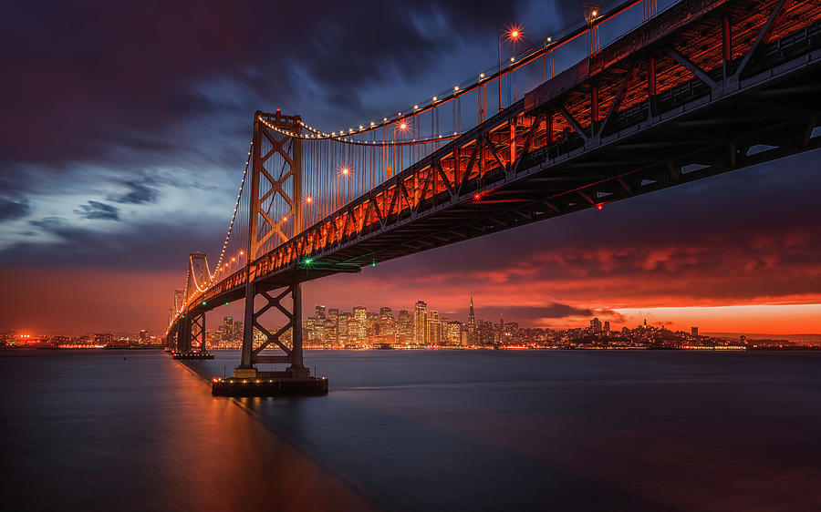 Sunset Photograph - Fire Over San Francisco by Toby Harriman