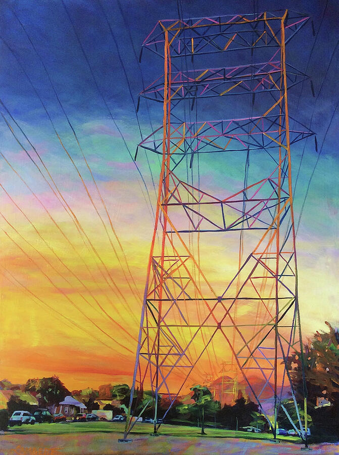 Sunset Painting - Fire Power by Bonnie Lambert