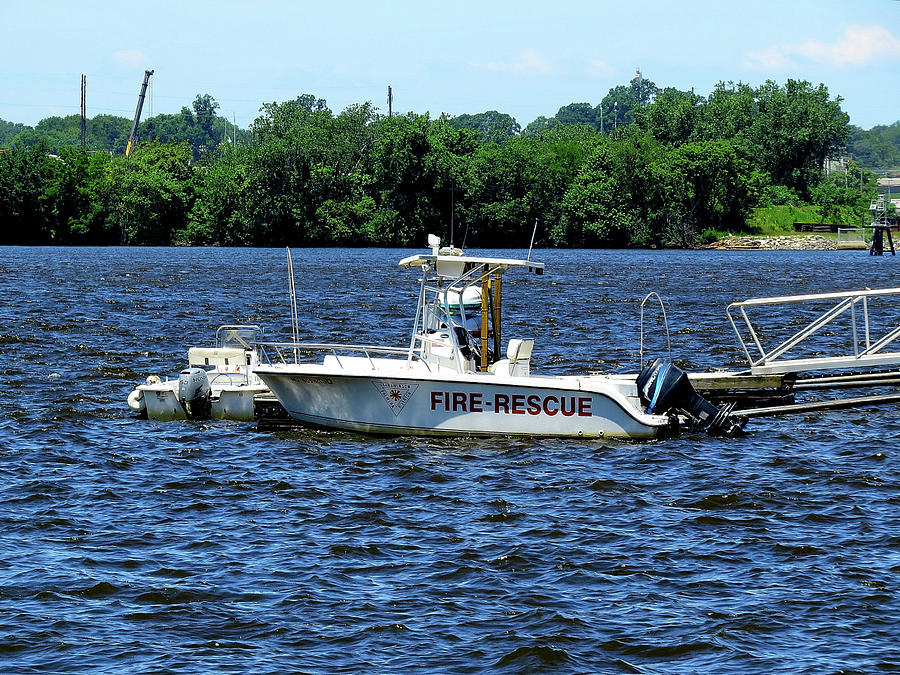 Fire Rescue on the Delaware River Photograph by Linda Stern