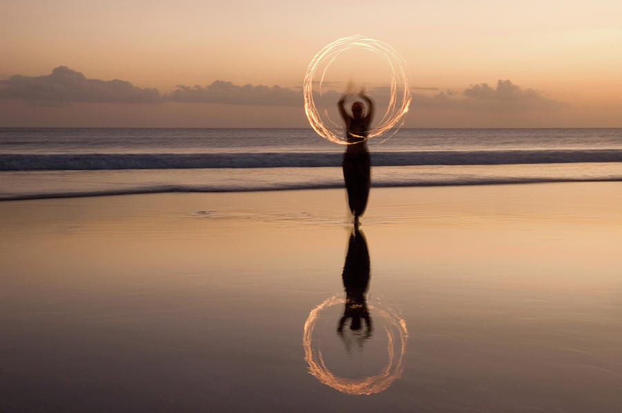 Fire Show On Beach In Bali Photograph by Lp7 Fire Show On Beach In Bali Photograph by Lp7
