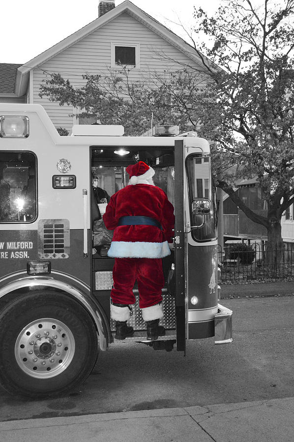 Fire Truck Santa Photograph by Andrea Swiedler Pixels