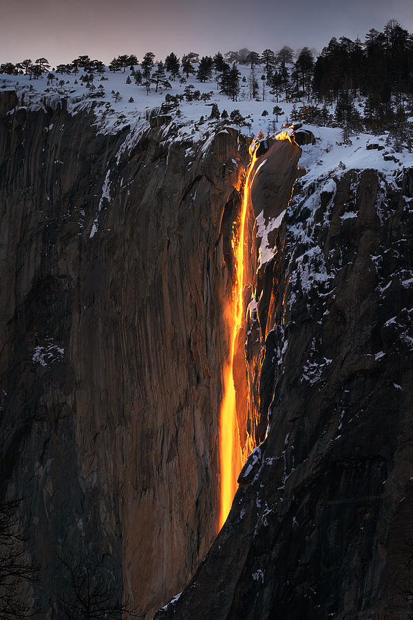Yosemite National Park Photograph - Firefall by Aidong Ning
