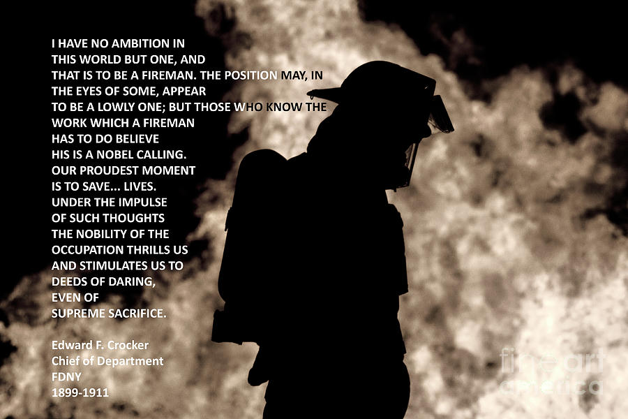 Firefighter Poem Photograph by Jim Lepard