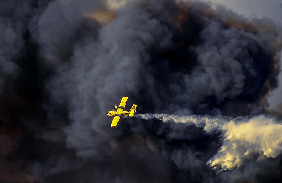 Airplane Photograph - Firefighting Aircraft \ 2 by Rabia Basha