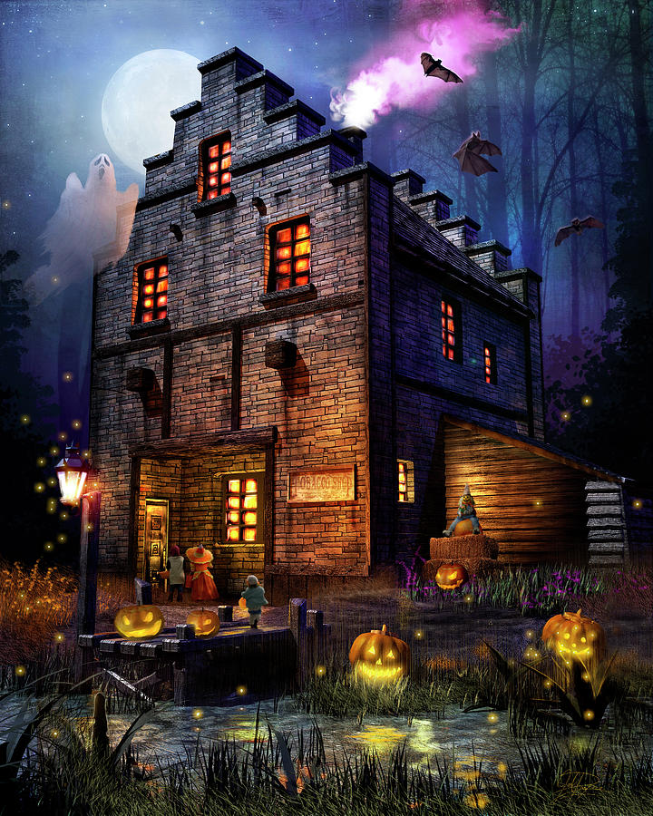 Halloween Painting - Firefly Inn by Joel Christopher Payne
