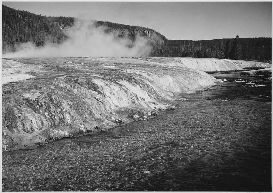 Firehole River Yellowstone National Park Wyoming, Geology, Geological Painting by Ansel Adams