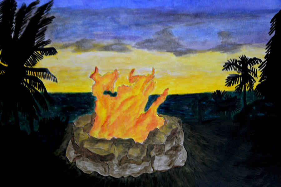 Firepit Painting By Kingsley Krafts