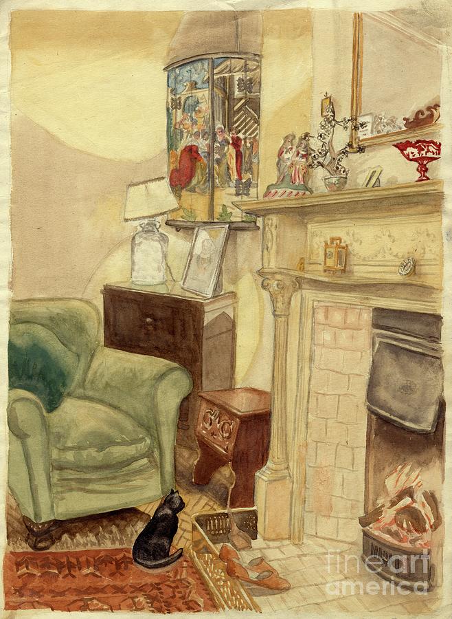 Fireside Scene Drawing by Heritage Images Fine Art America