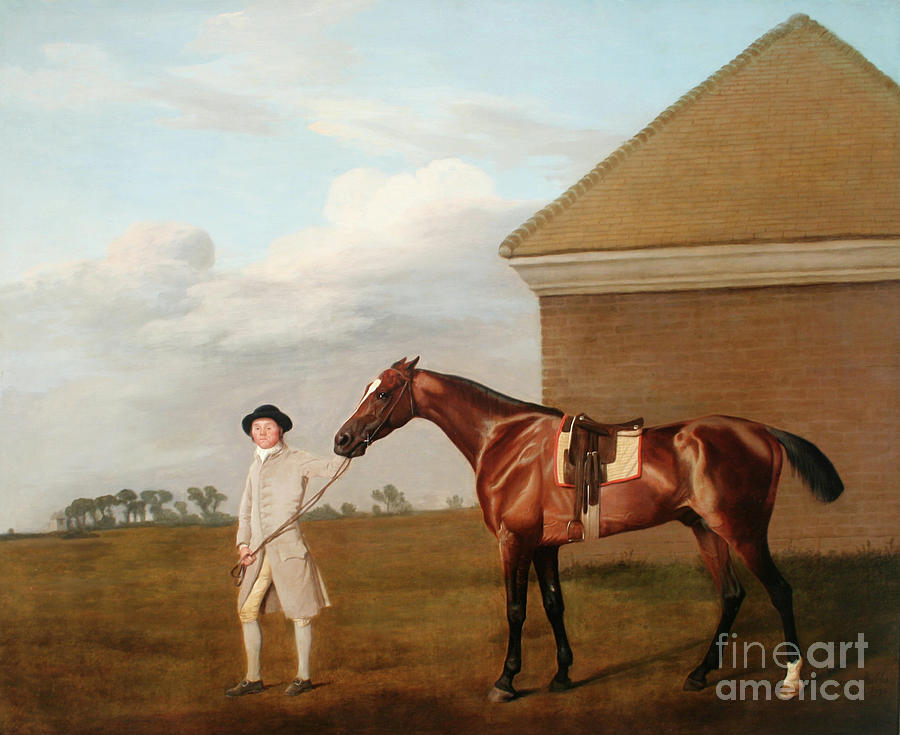 firetail With His Trainer By The Rubbing-down House On Newmarket Heath, 1773 Painting by George Stubbs