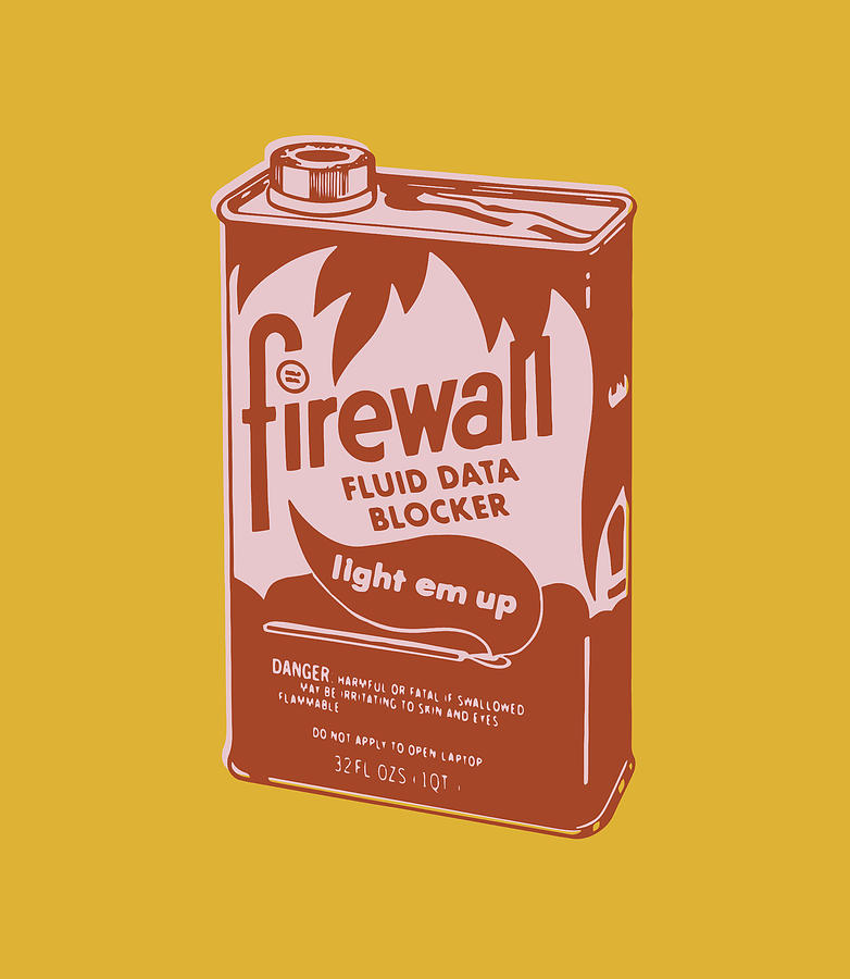 Typography Drawing - Firewall Fluid Data Blocker Can by CSA Images