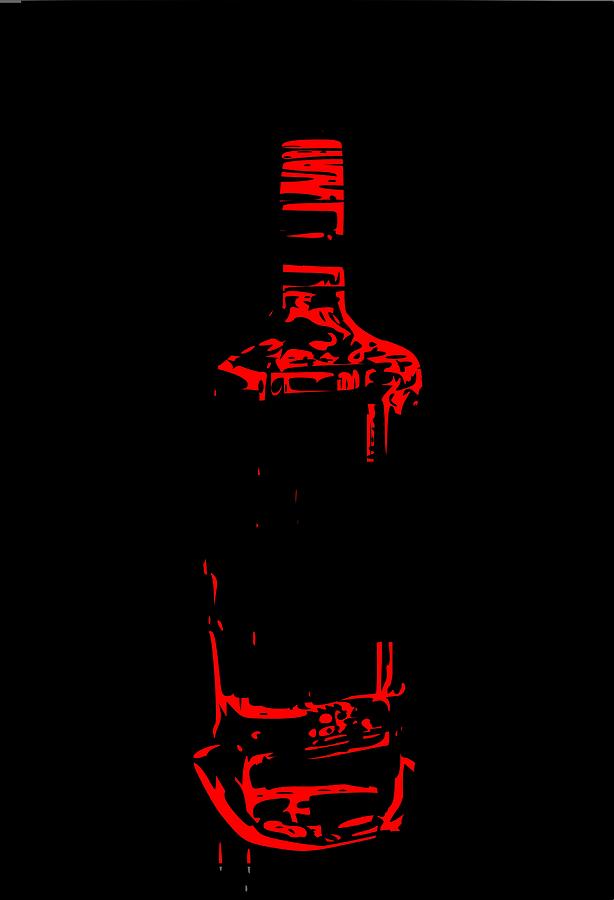 Bottle Digital Art - Firewater Bottle by Fred Foster