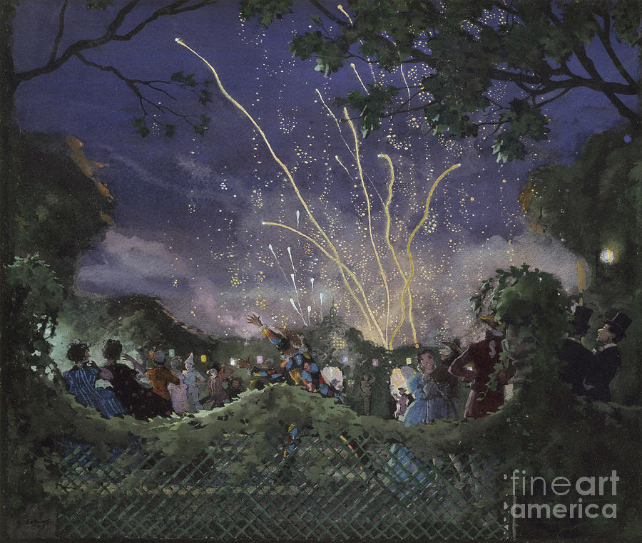 Fireworks, 1929 Painting by Konstantin Andreevic Somov