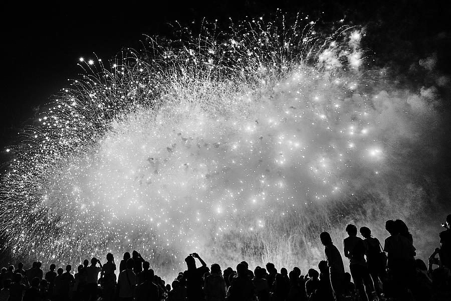 Black And White Photograph - Fireworks by Ash Shinya Kawaoto
