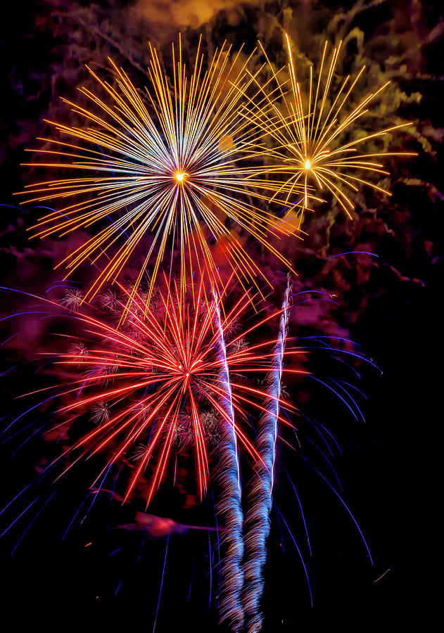 Fireworks Colorful Explosions Photograph by Garry Gay