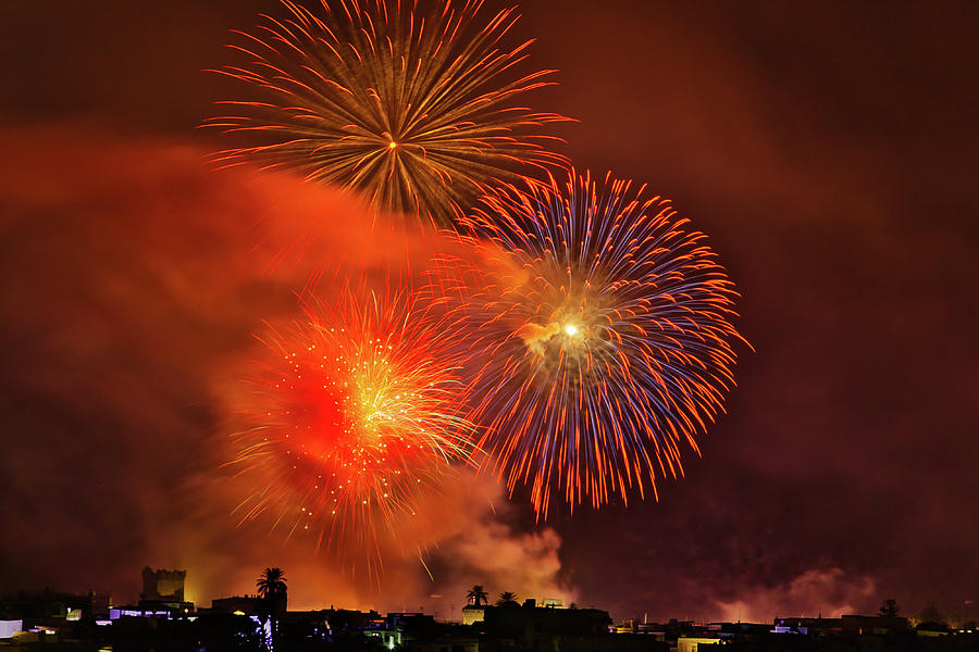 Fireworks on Italian village Photograph by Vivida Photo PC