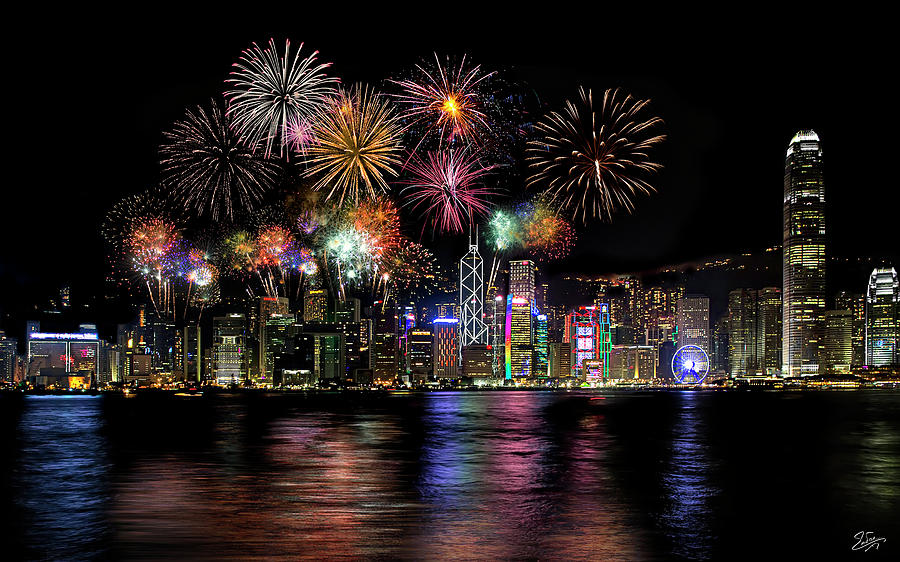 Fireworks Over Hong Kong Photograph by Endre Balogh