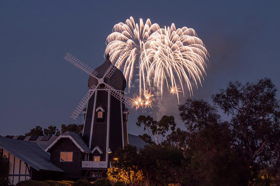 Fireworks Over Windmill 3 Photograph By Joe Scott Pixels