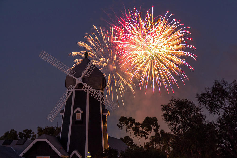 Fireworks over windmill 5 Photograph by Joe Scott Fine Art America